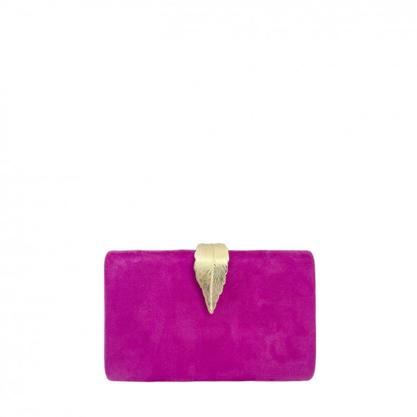 Bolso Clutch Hoja Efecto Ante